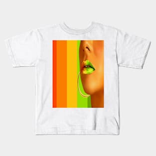 Lips in pastel lines Kids T-Shirt